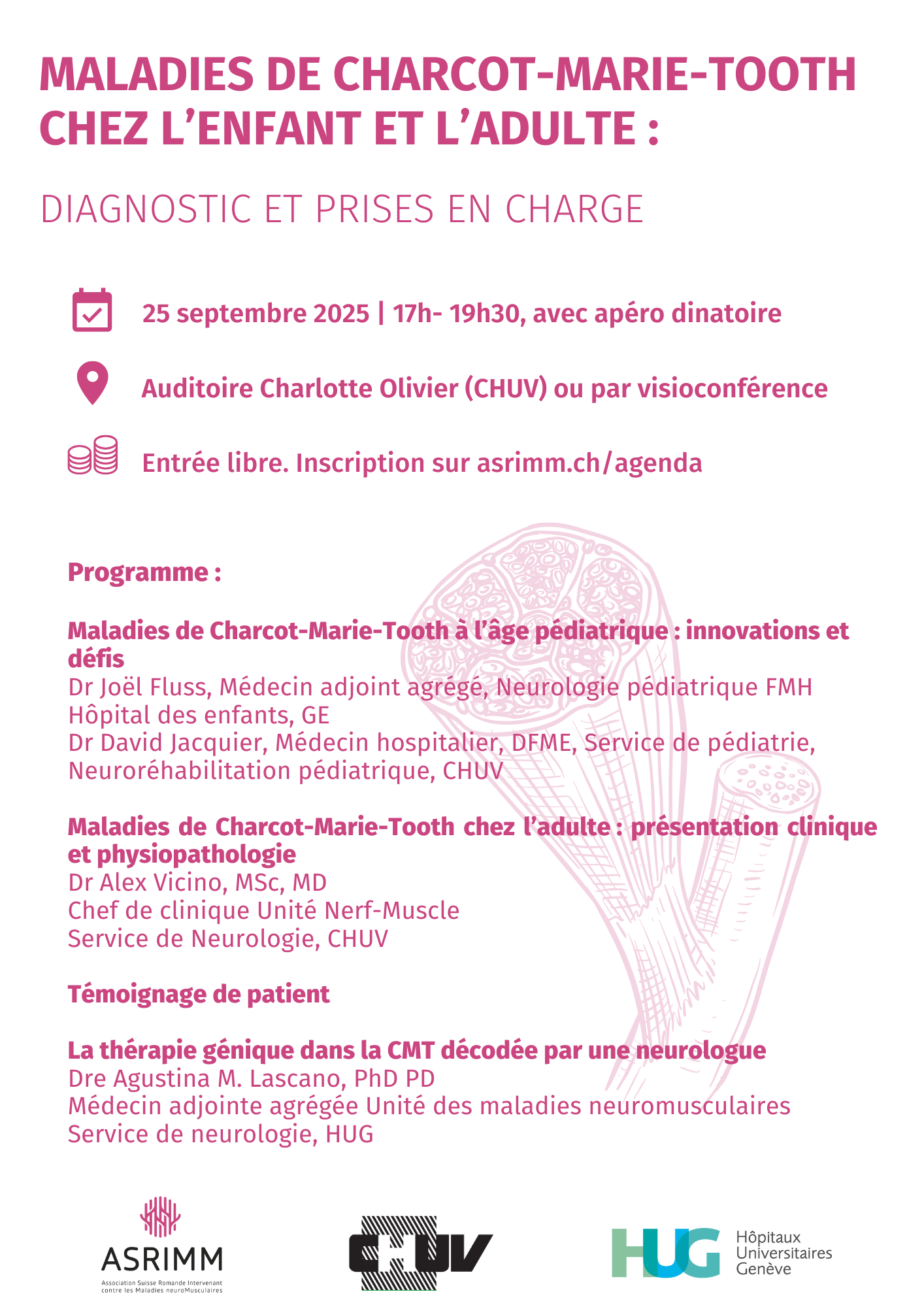 Illustration de l'événement : Conférence sur les Maladies de Charcot-Marie-Tooth chez l'enfant et l'adulte : diagnostic et prises en charge