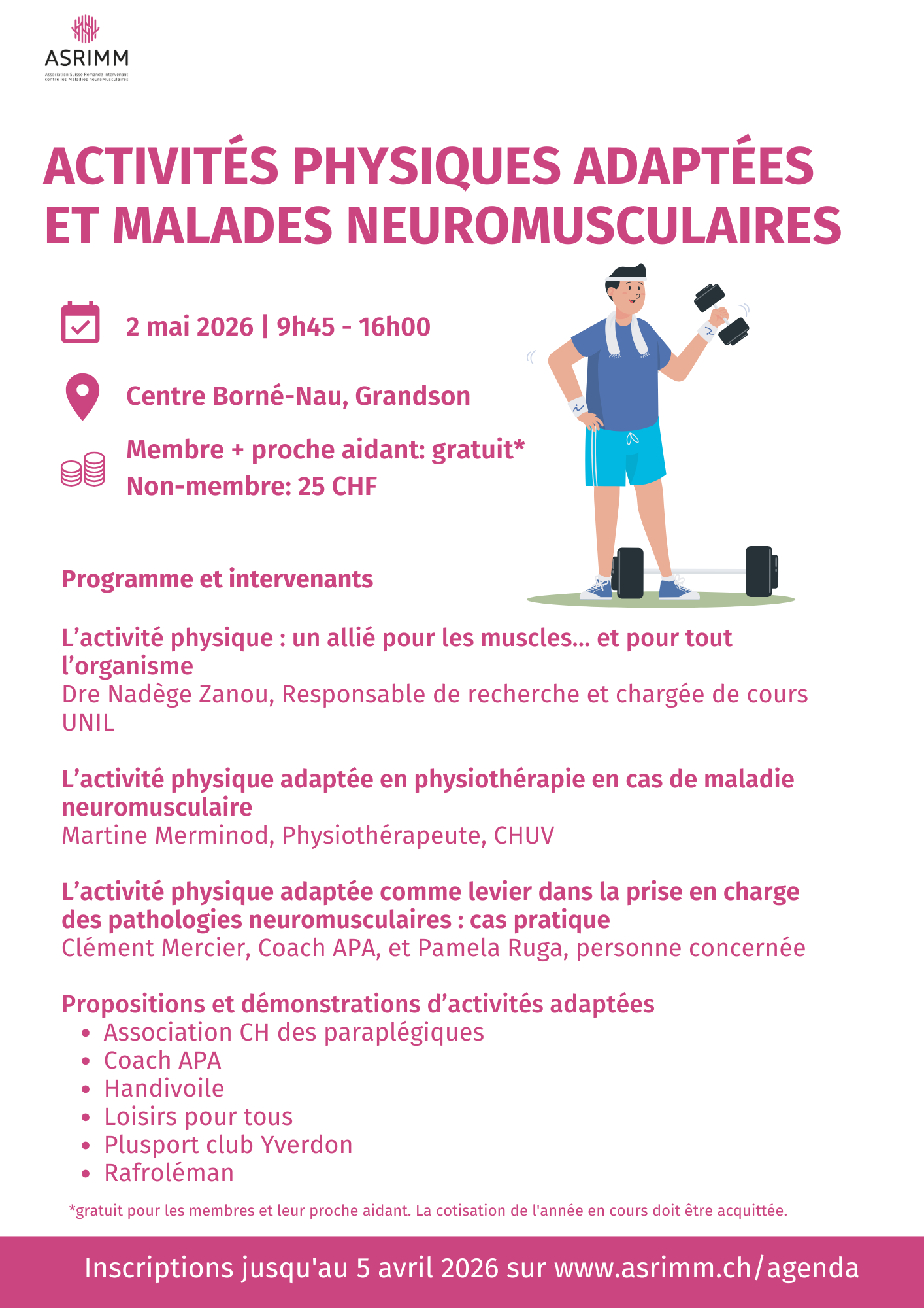 Illustration de l'événement : Journée à thème: Activités physiques adaptées et malades neuromusculaires